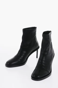 Stivaletti a Calzino HEDY in Pelle con Cuciture 8cm>Ann Demeulemeester New