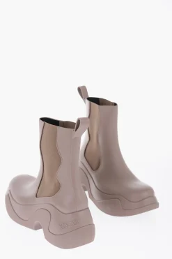 Sale Stivaletti Chelsea in Gomma con Tacco 7cm Donna Stivali