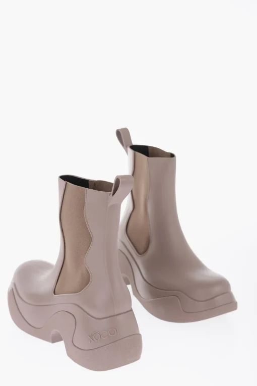 Sale Stivaletti Chelsea in Gomma con Tacco 7cm Donna Stivali