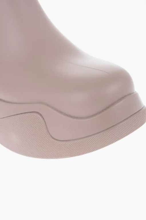 Sale Stivaletti Chelsea in Gomma con Tacco 7cm Donna Stivali