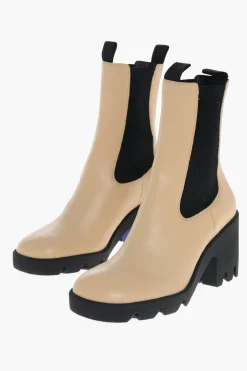 Stivaletti Chelsea in Pelle con Suola Carrarmata 8cm>Burberry Clearance