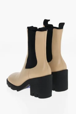 Stivaletti Chelsea in Pelle con Suola Carrarmata 8cm>Burberry Clearance