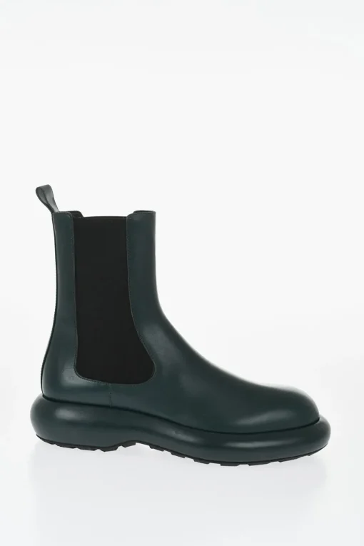 Clearance Stivaletti Chelsea in Pelle con Suola Chunky Donna Stivali