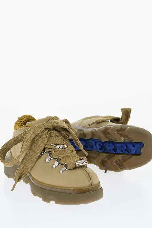 Stivaletti da Trekking a in Pelle Tinta Unita>Burberry Online