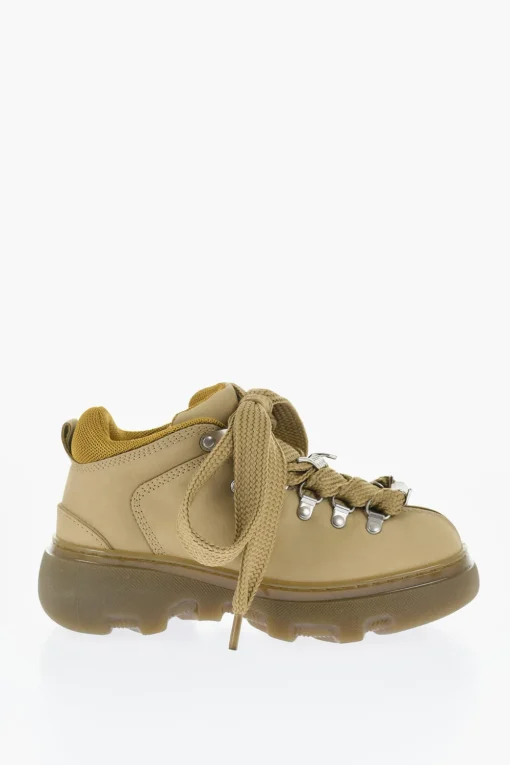 Stivaletti da Trekking a in Pelle Tinta Unita>Burberry Online