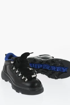 Stivaletti da Trekking a in Pelle Tinta Unita>Burberry Best