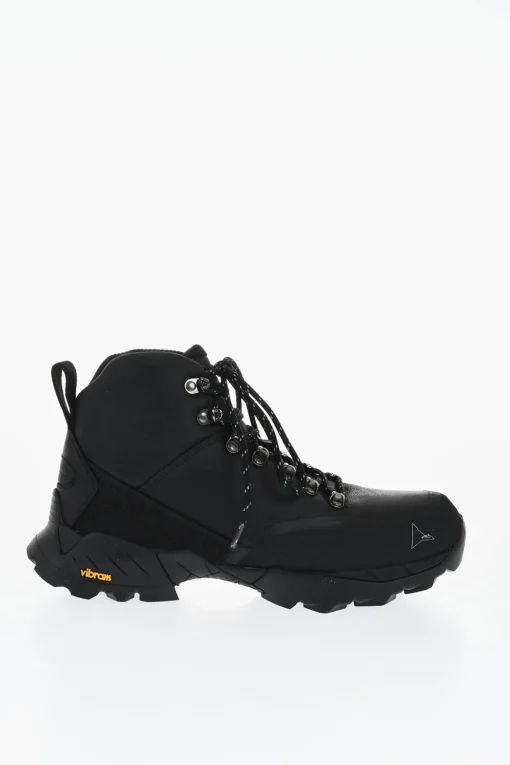 Discount Stivaletti da Trekking ANDREAS in Pelle a Tinta Unita Uomo Stivali