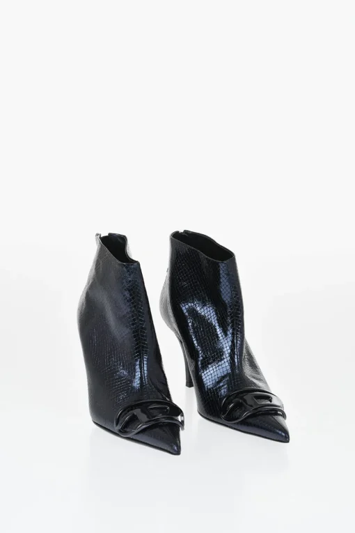 Sale Stivaletti D-VENUS in Pelle Metallizzata Effetto Serpente Tacco 8.5cm Donna Stivali