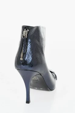 Sale Stivaletti D-VENUS in Pelle Metallizzata Effetto Serpente Tacco 8.5cm Donna Stivali