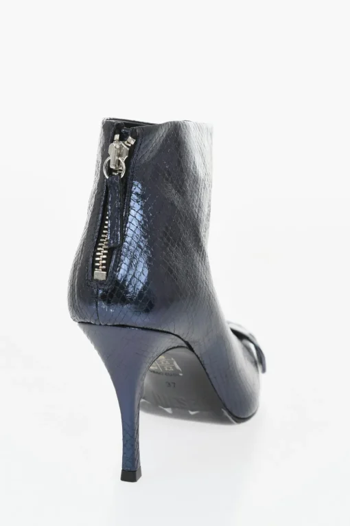 Sale Stivaletti D-VENUS in Pelle Metallizzata Effetto Serpente Tacco 8.5cm Donna Stivali