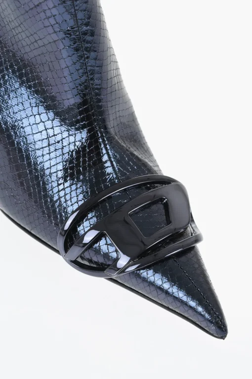 Sale Stivaletti D-VENUS in Pelle Metallizzata Effetto Serpente Tacco 8.5cm Donna Stivali