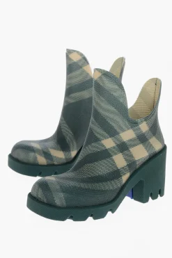 Outlet Stivaletti in Gomma Motivo Tartan 8cm Donna Stivali