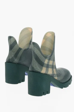 Outlet Stivaletti in Gomma Motivo Tartan 8cm Donna Stivali