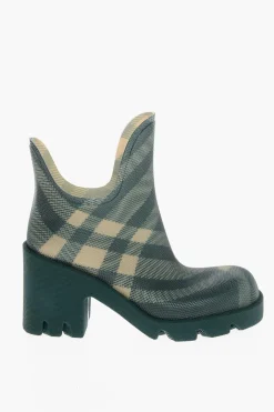 Outlet Stivaletti in Gomma Motivo Tartan 8cm Donna Stivali