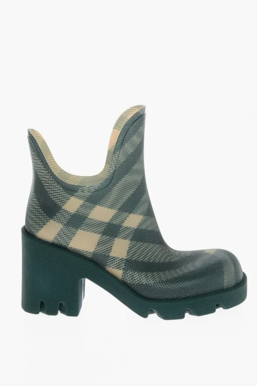 Outlet Stivaletti in Gomma Motivo Tartan 8cm Donna Stivali