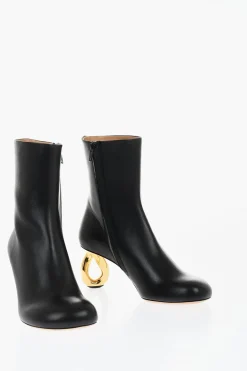 Online Stivaletti In Pelle CHAIN Con Tacco Statement 8 cm Donna Stivali