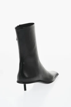 Stivaletti in Pelle con Punta Quadrata 3cm>Jil Sander Discount