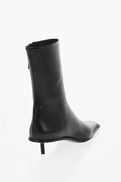 Stivaletti in Pelle con Punta Quadrata 3cm>Jil Sander Discount