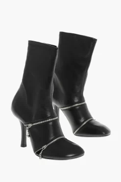 Stivaletti in Pelle con Zip Decorative 10cm>Burberry Online
