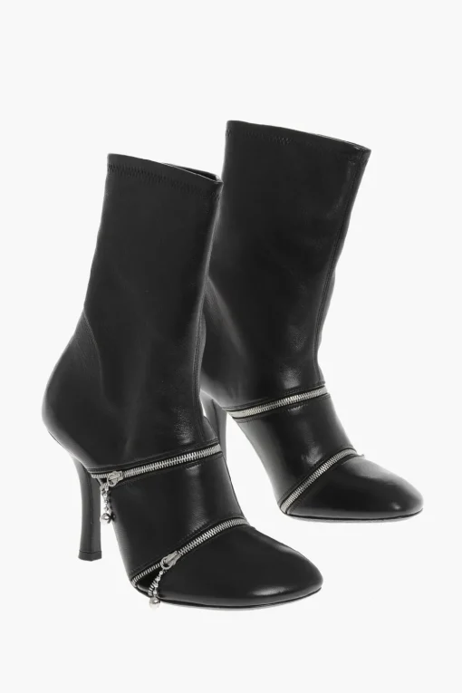 Stivaletti in Pelle con Zip Decorative 10cm>Burberry Online
