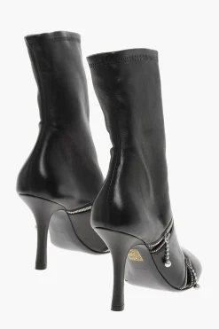 Stivaletti in Pelle con Zip Decorative 10cm>Burberry Online
