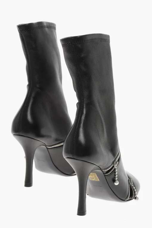 Stivaletti in Pelle con Zip Decorative 10cm>Burberry Online