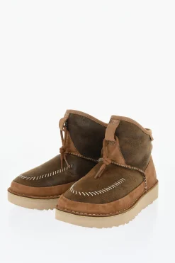 Hot Stivaletti in Suede Craquelè con Cuciture a Vista Uomo Stivali