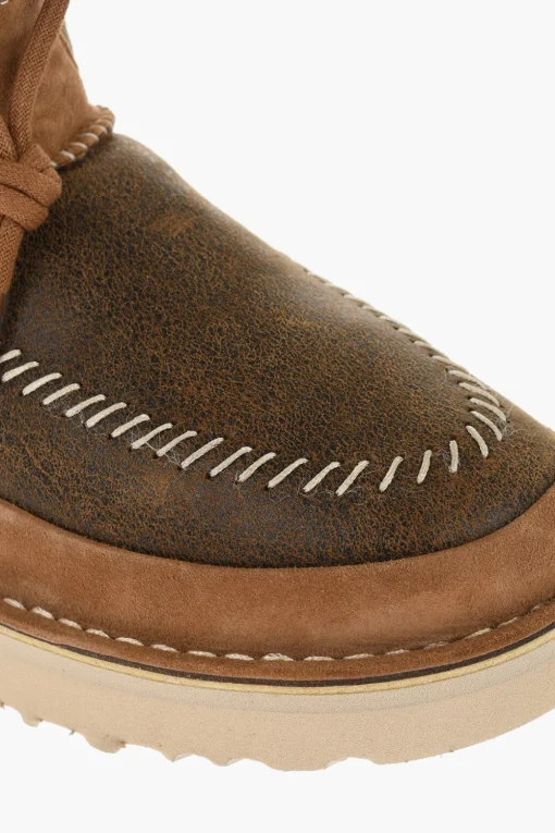 Hot Stivaletti in Suede Craquelè con Cuciture a Vista Uomo Stivali