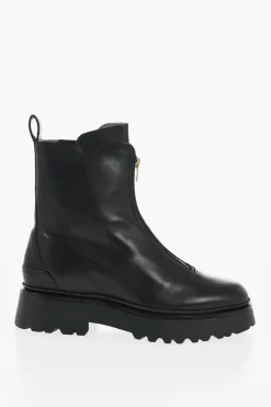 New Stivaletti OPHELIA in Pelle con Zip Frontale Donna Stivali