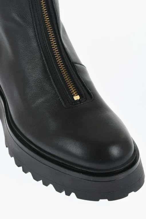 New Stivaletti OPHELIA in Pelle con Zip Frontale Donna Stivali