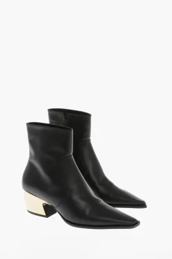 New Stivaletti Texani TOKYO in Pelle con Tacco Metallico 5cm Donna Stivali
