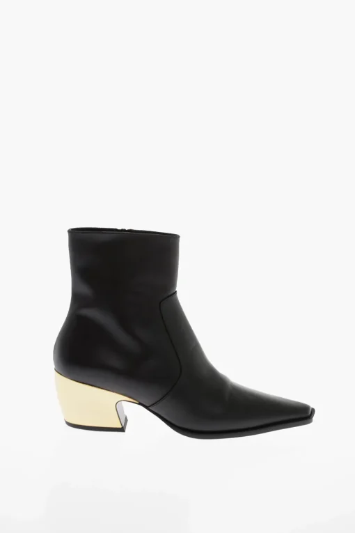 New Stivaletti Texani TOKYO in Pelle con Tacco Metallico 5cm Donna Stivali