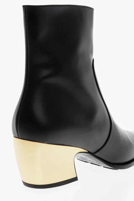 New Stivaletti Texani TOKYO in Pelle con Tacco Metallico 5cm Donna Stivali