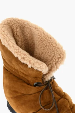 New Stivaletti WOOD LOVER in Suede Trapuntato con Dettaglio Shearling Donna Stivali