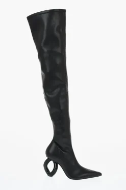 Stivali Alti In Pelle CHAIN A Punta Stretta Con Tacco Statement 9 cm></noscript>J.W.Anderson Online