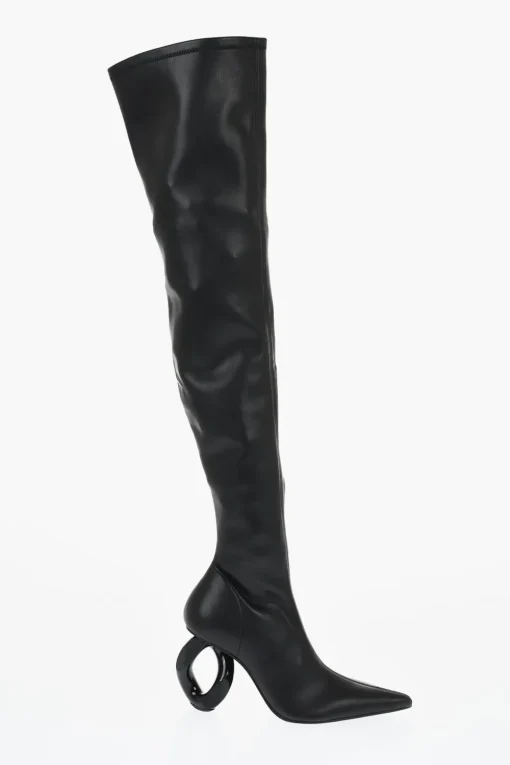 Stivali Alti In Pelle CHAIN A Punta Stretta Con Tacco Statement 9 cm>J.W.Anderson Online