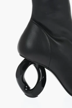 Stivali Alti In Pelle CHAIN A Punta Stretta Con Tacco Statement 9 cm></noscript>J.W.Anderson Online