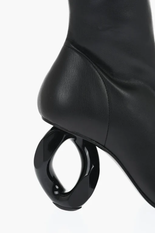 Stivali Alti In Pelle CHAIN A Punta Stretta Con Tacco Statement 9 cm>J.W.Anderson Online