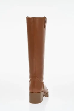 Best Stivali In Pelle Con Imbottitura Shearling Tacco 6 cm Donna Stivali
