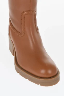 Best Stivali In Pelle Con Imbottitura Shearling Tacco 6 cm Donna Stivali