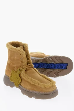 Clearance Stivali In Shearling Con Suola Chunky Uomo Stivali