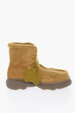 Clearance Stivali In Shearling Con Suola Chunky Uomo Stivali