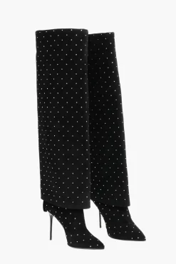 Sale Stivali in Suede ARIEL con Dettaglio Strass Donna Stivali