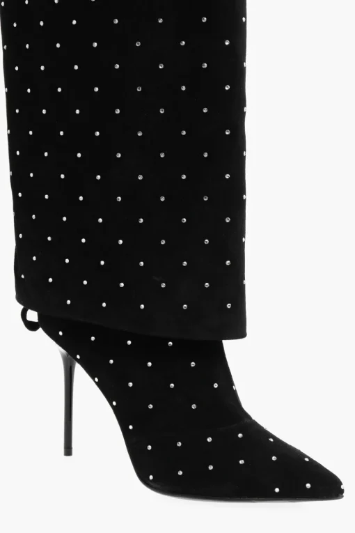 Sale Stivali in Suede ARIEL con Dettaglio Strass Donna Stivali