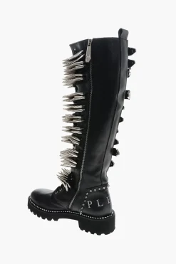 Stivali Lace-up in Pelle con Borchie All-Over 4.5cm></noscript>Philipp Plein Clearance