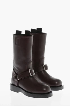 Stivali Mid BIKER in Pelle>Burberry Sale