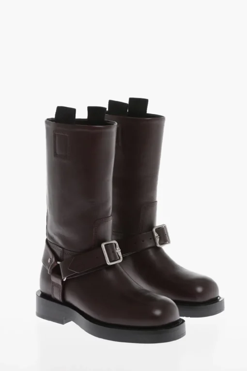 Stivali Mid BIKER in Pelle>Burberry Sale