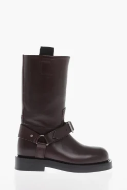 Stivali Mid BIKER in Pelle></noscript>Burberry Sale