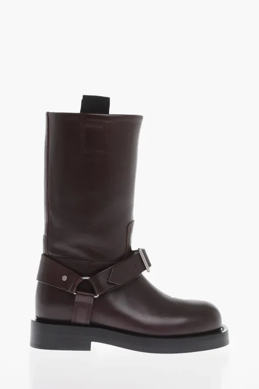 Stivali Mid BIKER in Pelle>Burberry Sale