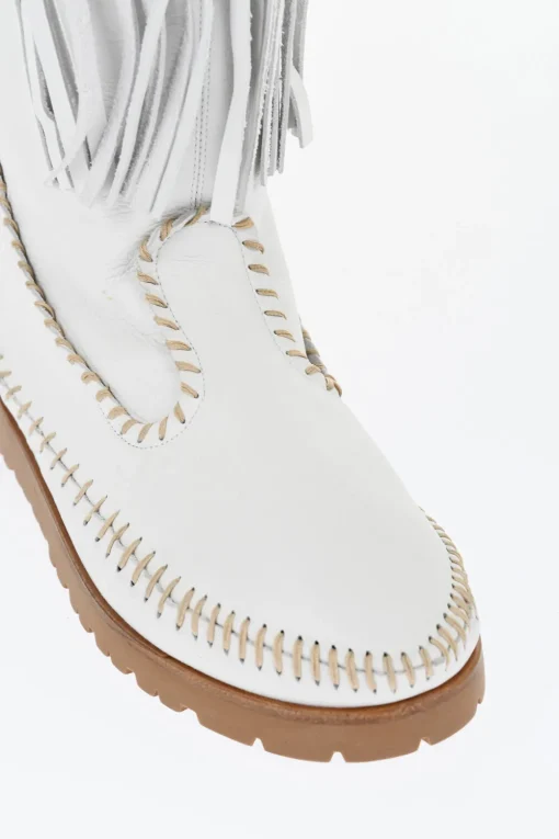 New Stivali Mid FRINGES in Pelle Donna Stivali